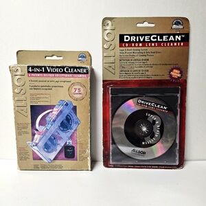 ALLSOP 4-in-1 VCR Video Cleaner and CD-Rom lens cleaner New in Box